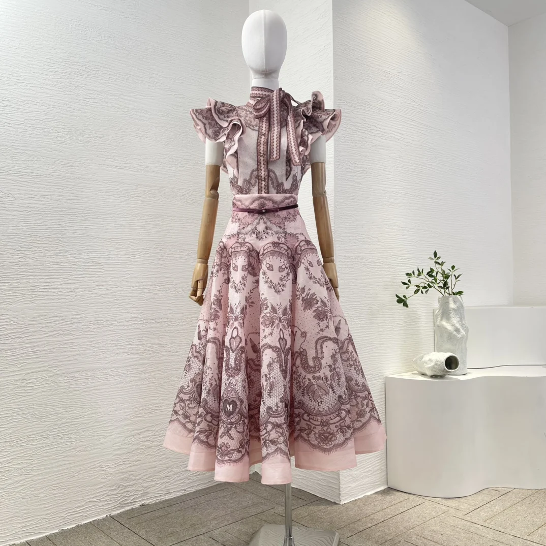 2025 High Quality Linen and Silk Grey Lace Floral Print Ruffles Blouse Tops and Skirt Set
2025 High Quality Linen and Silk Grey Lace Floral Print Ruffles Blouse Tops and Skirt Set