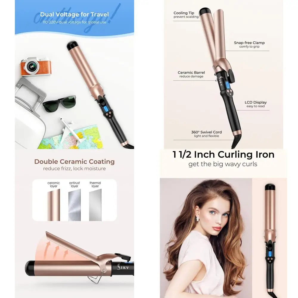 1.5 Ceramic Tourmaline Long Hair Curling Iron with Extra Long Barrel
1.5 Ceramic Tourmaline Long Hair Curling Iron with Extra Long Barrel