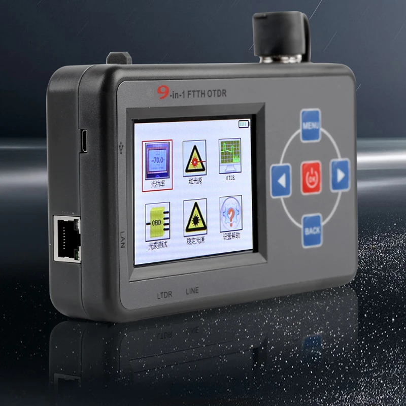 Многофункциональный оптический рефлектометр 9-в-1 (OTDR) 1550 нм для тестирования кабелей, поиска и локализации неисправностей по линии, с оптоволоконными коннекторами SC
Многофункциональный оптический рефлектометр 9-в-1 (OTDR) 1550 нм для тестирования кабелей, поиска и локализации неисправностей по линии, с оптоволоконными коннекторами SC