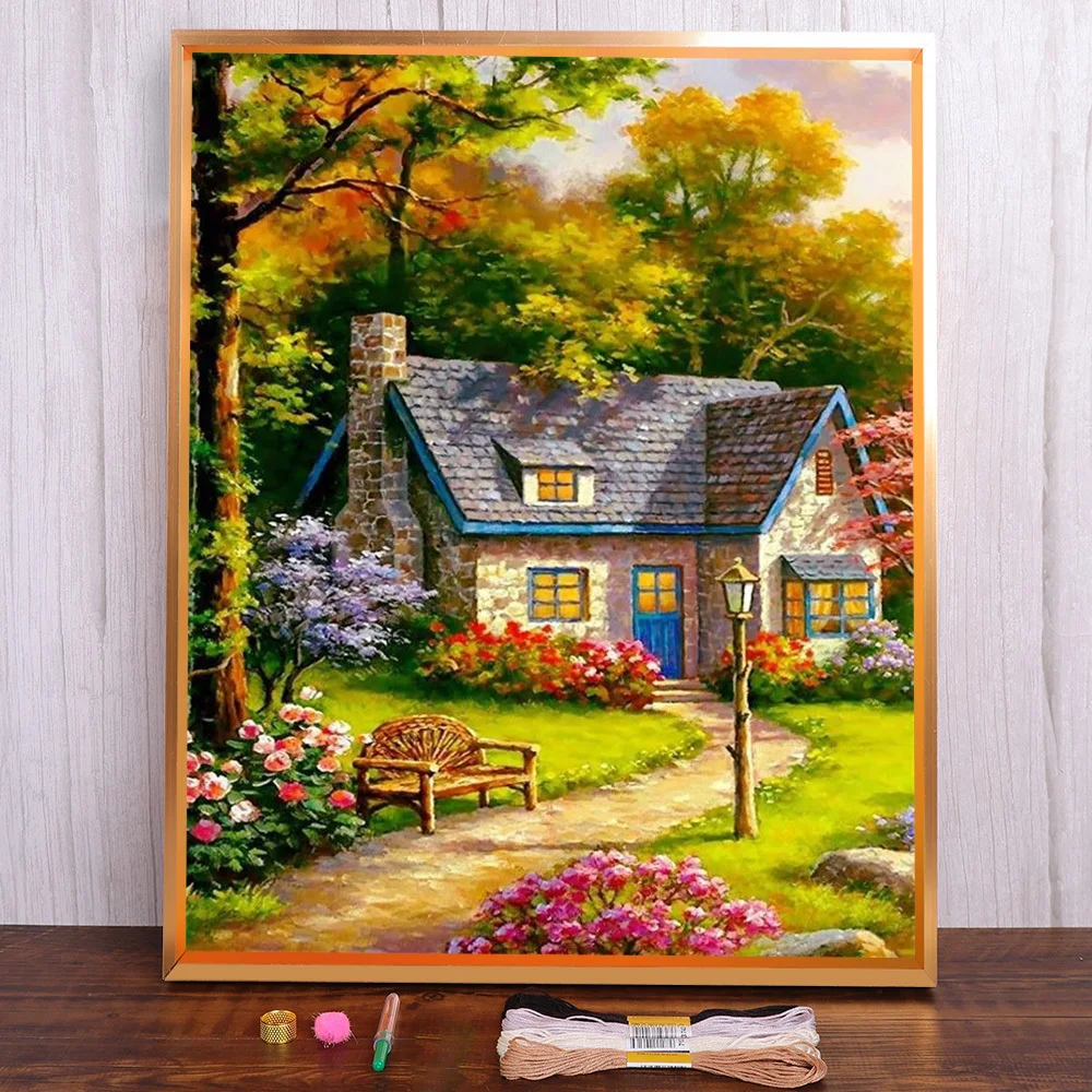 Landscape House Printed Water-Soluble Canvas Cross Stitch DIY Embroidery Set Sewing Hobby Painting Handiwork Mulina Needle Gift
Landscape House Printed Water-Soluble Canvas Cross Stitch DIY Embroidery Set Sewing Hobby Painting Handiwork Mulina Needle Gift
