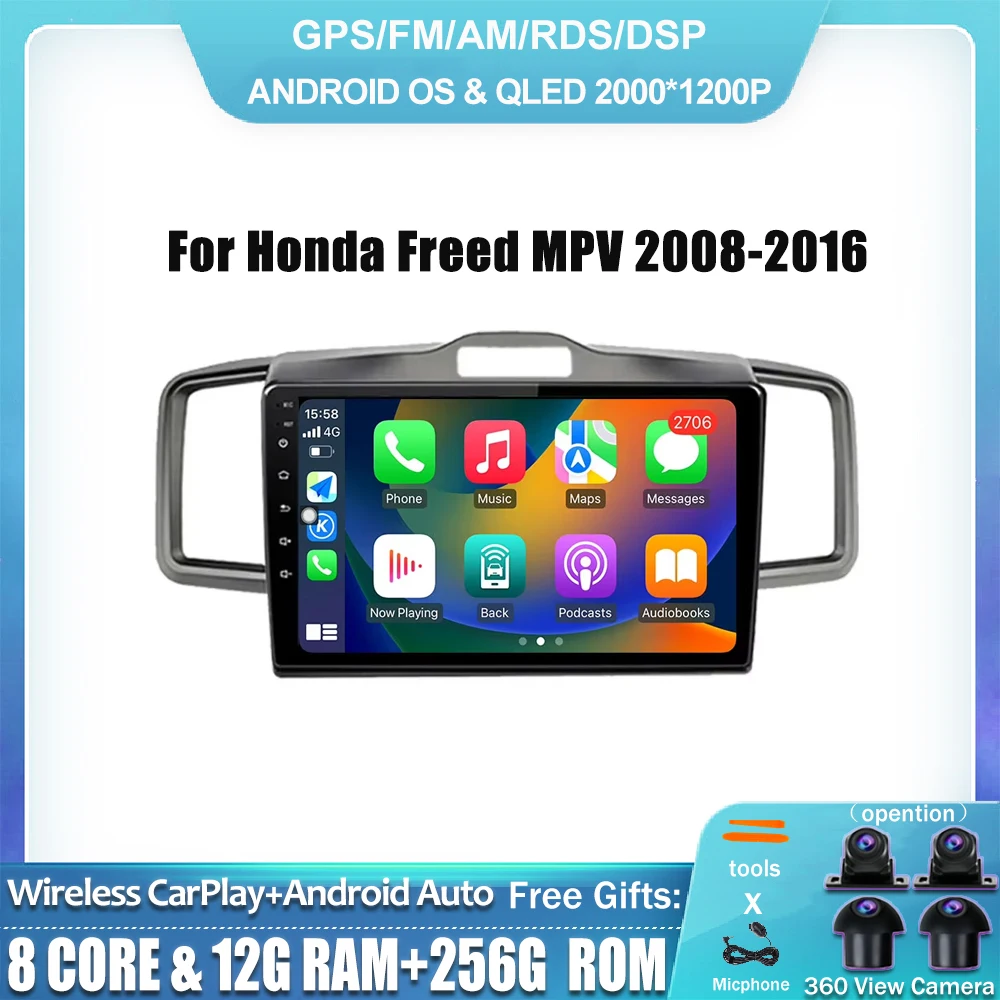 10.1'' IPS Car Carplay Radio Multimedia Video Player Android 14 GPS Navigation Stereo NO DVD For Honda Freed MPV 2008-2016
10.1'' IPS Car Carplay Radio Multimedia Video Player Android 14 GPS Navigation Stereo NO DVD For Honda Freed MPV 2008-2016