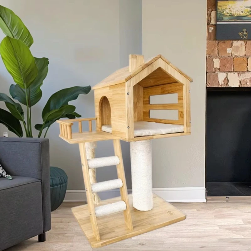 Large Cat Tree Scratcher Luxury Wood Cat Condo with Hammock Sisal Material Cute and Cheap Cat Tower
Large Cat Tree Scratcher Luxury Wood Cat Condo with Hammock Sisal Material Cute and Cheap Cat Tower