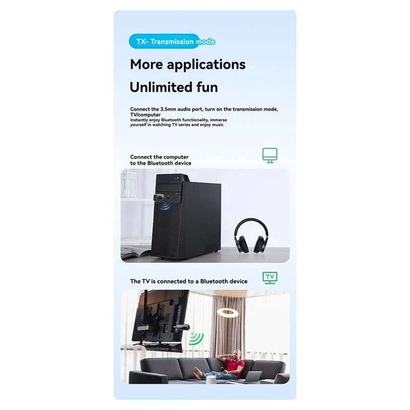 Audio Receiver Transmitter Wireless Adapter 2In1 BT 5.5 With Mic Stereo Music Car TV PC Airplane
Audio Receiver Transmitter Wireless Adapter 2In1 BT 5.5 With Mic Stereo Music Car TV PC Airplane