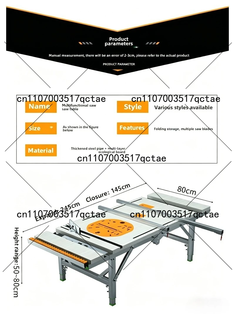 Portable Folding Electric Saw Table 80x120 Cm Woodworking Workbench DIY Lifting Cutting Table for Home Improvement
Portable Folding Electric Saw Table 80x120 Cm Woodworking Workbench DIY Lifting Cutting Table for Home Improvement