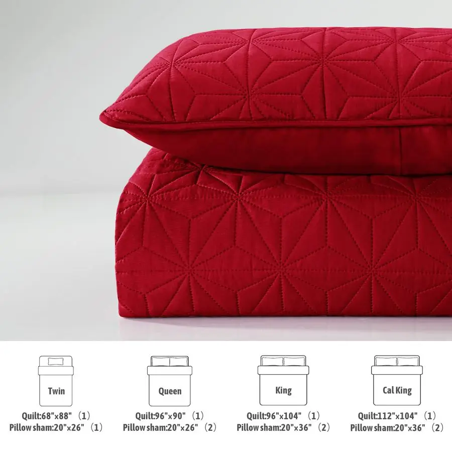 California King Quilt Bedding Set, Soft Bright Red Oversized Bedspreads Quilts Cal King Size for All Seasons, 3 Pieces Lightweig
California King Quilt Bedding Set, Soft Bright Red Oversized Bedspreads Quilts Cal King Size for All Seasons, 3 Pieces Lightweig