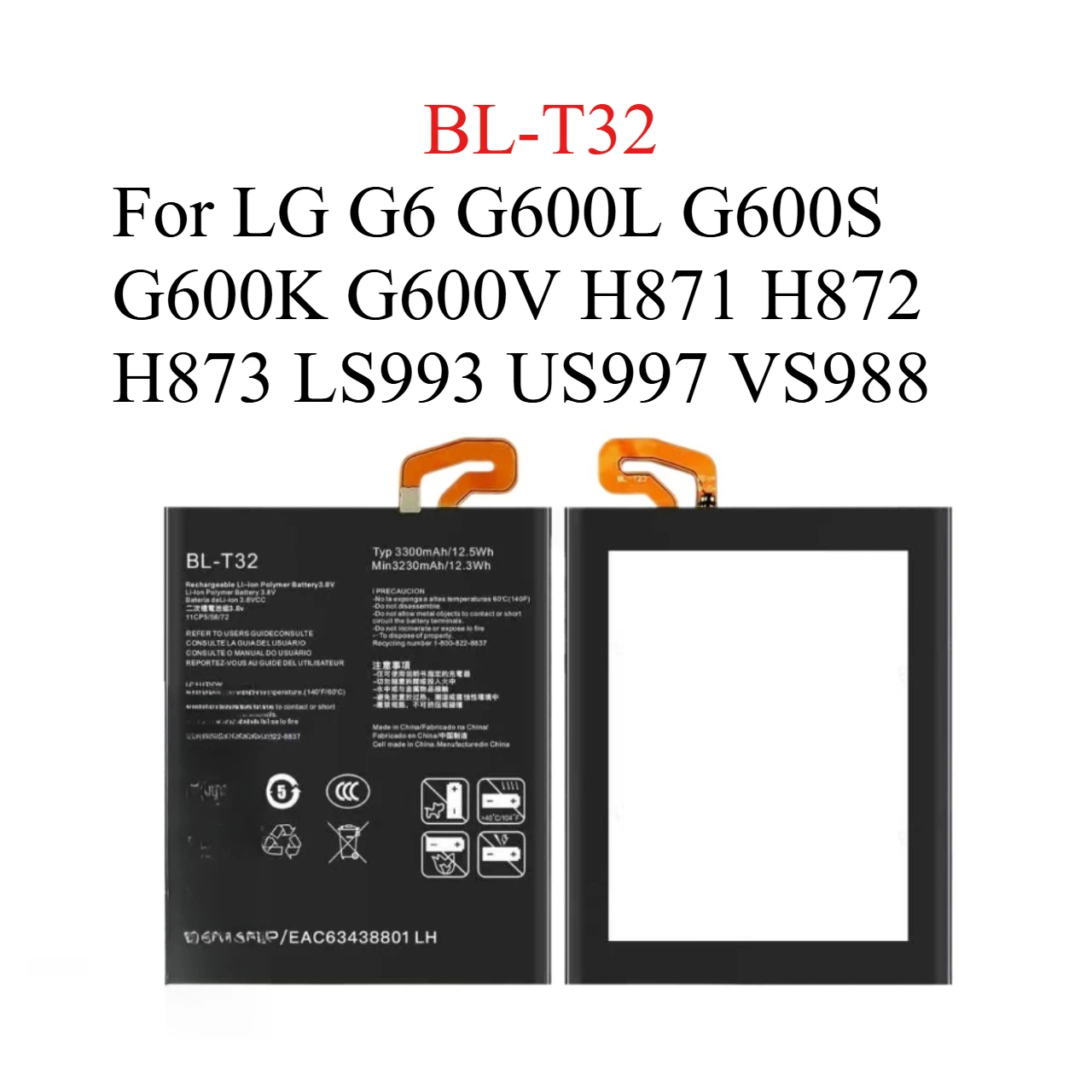High-Quality battery BL-T32 for LG G6 G600L G600S G600K G600V H871 H872 H873 LS993 US997 VS988 telephone batteryFast Shipping
High-Quality battery BL-T32 for LG G6 G600L G600S G600K G600V H871 H872 H873 LS993 US997 VS988 telephone batteryFast Shipping