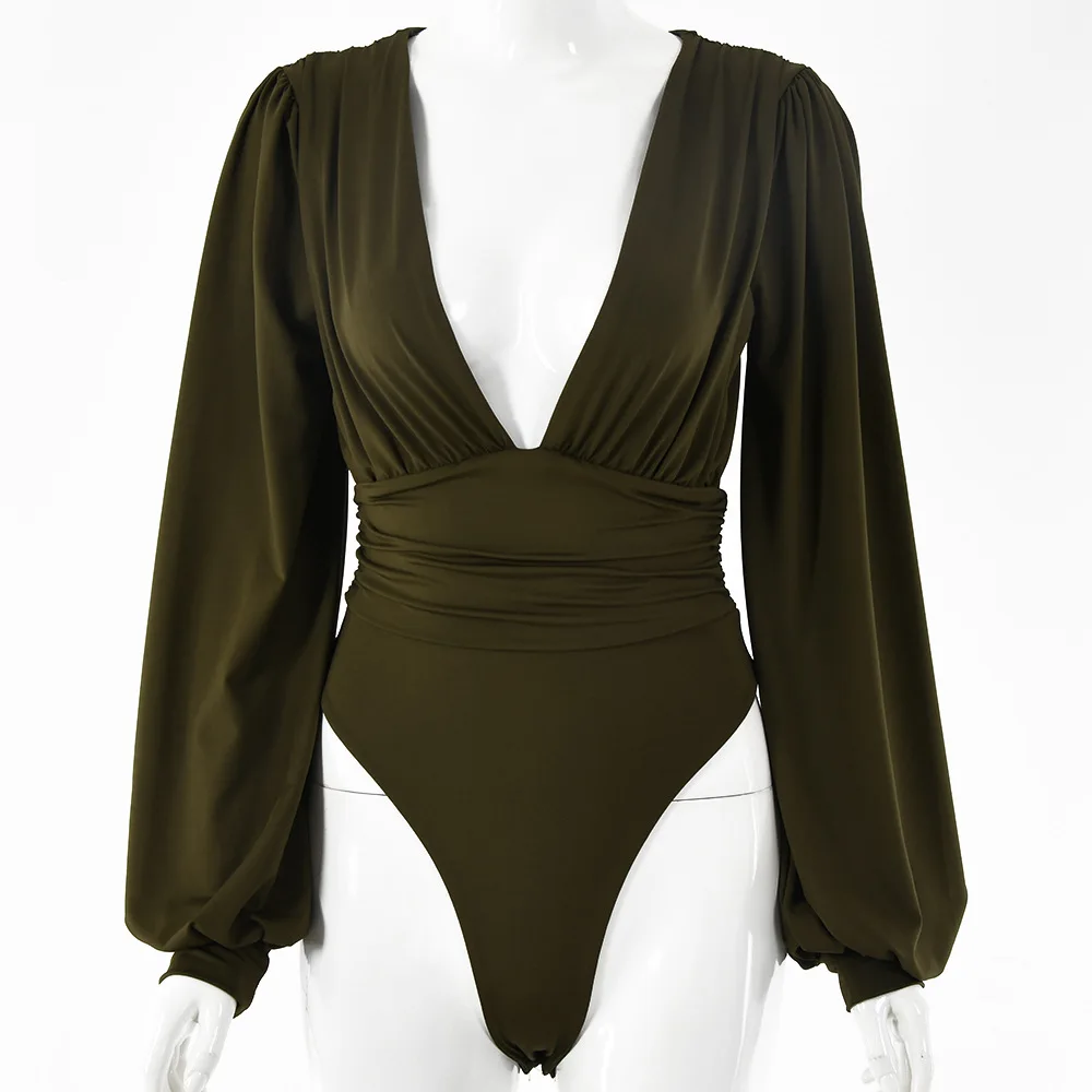 Romper Women Jumpsuits Fashion Solid Long Sleeves Sexy Deep V Sheath Skinny Women Bodysuits top suit clothing
Romper Women Jumpsuits Fashion Solid Long Sleeves Sexy Deep V Sheath Skinny Women Bodysuits top suit clothing