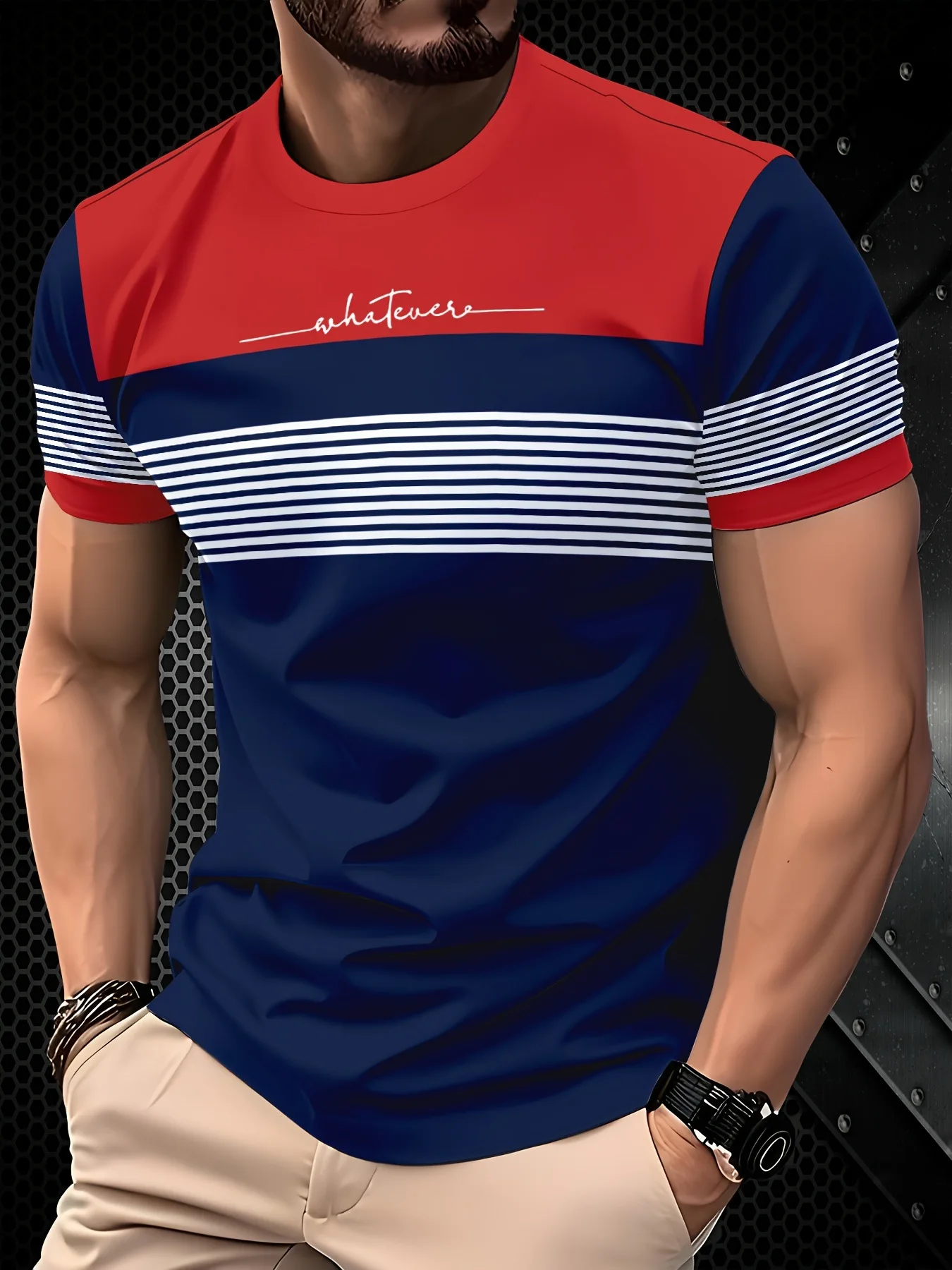 Streetwear men's clothing digital printed striped graphic t shirts outdoor casual sports loose round neck short sleeved tees top
Streetwear men's clothing digital printed striped graphic t shirts outdoor casual sports loose round neck short sleeved tees top