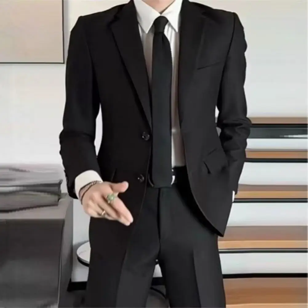Formal Suit Jacket Elegant Men's Black Suit Coat with Tie Pockets for Formal Business Style for Office Wedding or Business Trip
Formal Suit Jacket Elegant Men's Black Suit Coat with Tie Pockets for Formal Business Style for Office Wedding or Business Trip