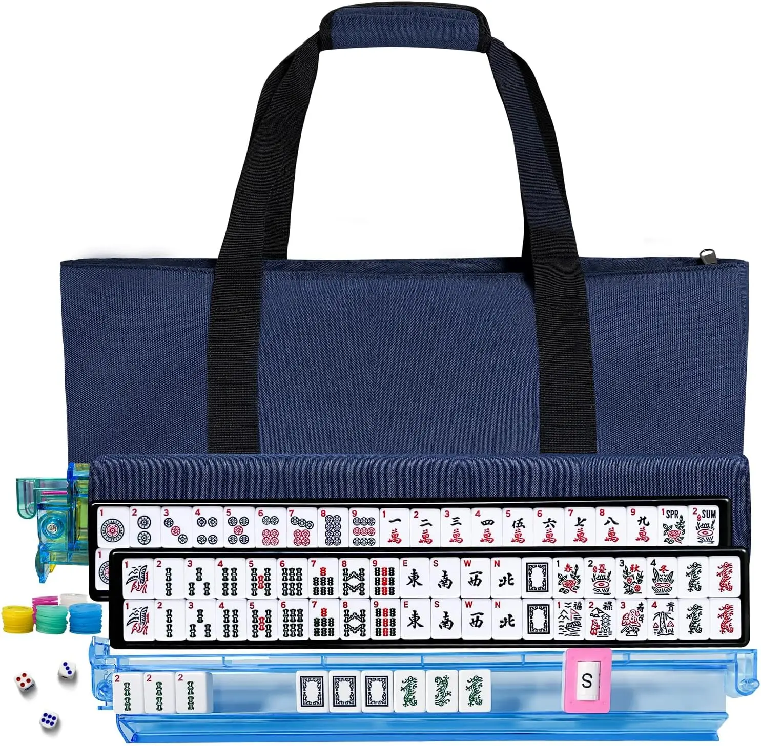 Complete American Mahjong Set with 166 White Tiles, Bag, Racks, Pushers - Travel-Friendly Game
Complete American Mahjong Set with 166 White Tiles, Bag, Racks, Pushers - Travel-Friendly Game