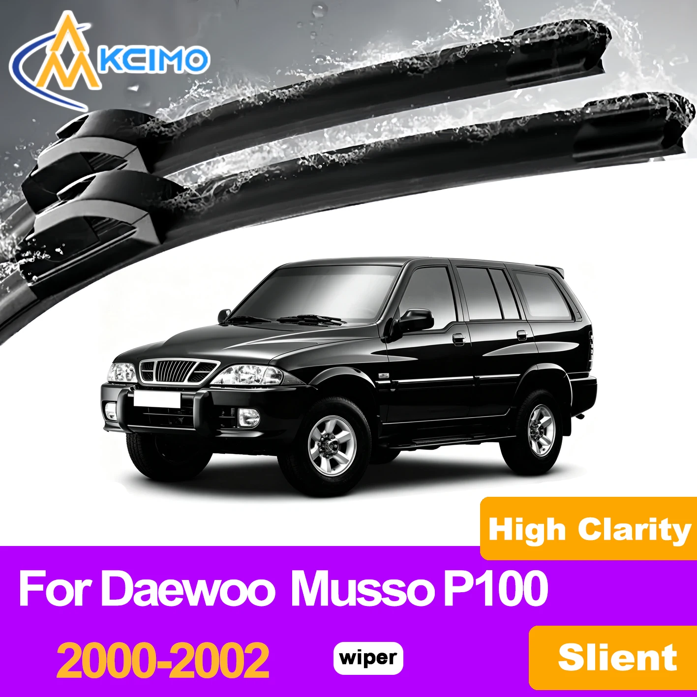 KCIMO 2PCS Front Windshield Wiper Blades For Daewoo Musso P100 2000-2002, Premium Natural Rubber Silent Smooth Wiping
KCIMO 2PCS Front Windshield Wiper Blades For Daewoo Musso P100 2000-2002, Premium Natural Rubber Silent Smooth Wiping