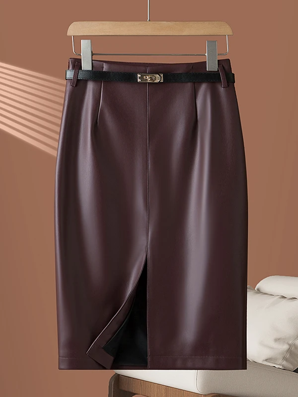 High Waist Leather Skirt Women's Slimming Spring Autumn Sheepskin Short Skirt Slit Sexy Bodycon Half Length Skirt
High Waist Leather Skirt Women's Slimming Spring Autumn Sheepskin Short Skirt Slit Sexy Bodycon Half Length Skirt