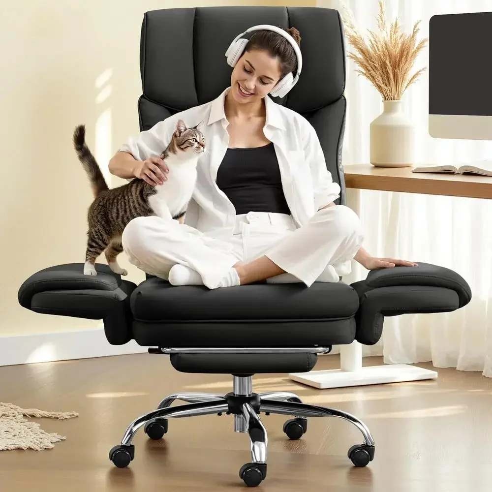 Big and Tall Oice Chair, 400LBS Wide Leather Executive Chair, Reversible Armrest or Pets Criss Legged, 135° Reclining High Back
Big and Tall Oice Chair, 400LBS Wide Leather Executive Chair, Reversible Armrest or Pets Criss Legged, 135° Reclining High Back