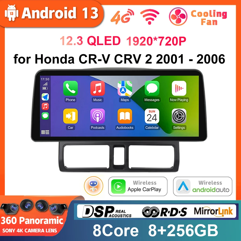 12,3 дюймов для Honda CR-V CRV 2 2001 - 2006 Android 13 авто мультимедийный видеоплеер автомагнитола GPS навигация QLED экран Carplay
12,3 дюймов для Honda CR-V CRV 2 2001 - 2006 Android 13 авто мультимедийный видеоплеер автомагнитола GPS навигация QLED экран Carplay