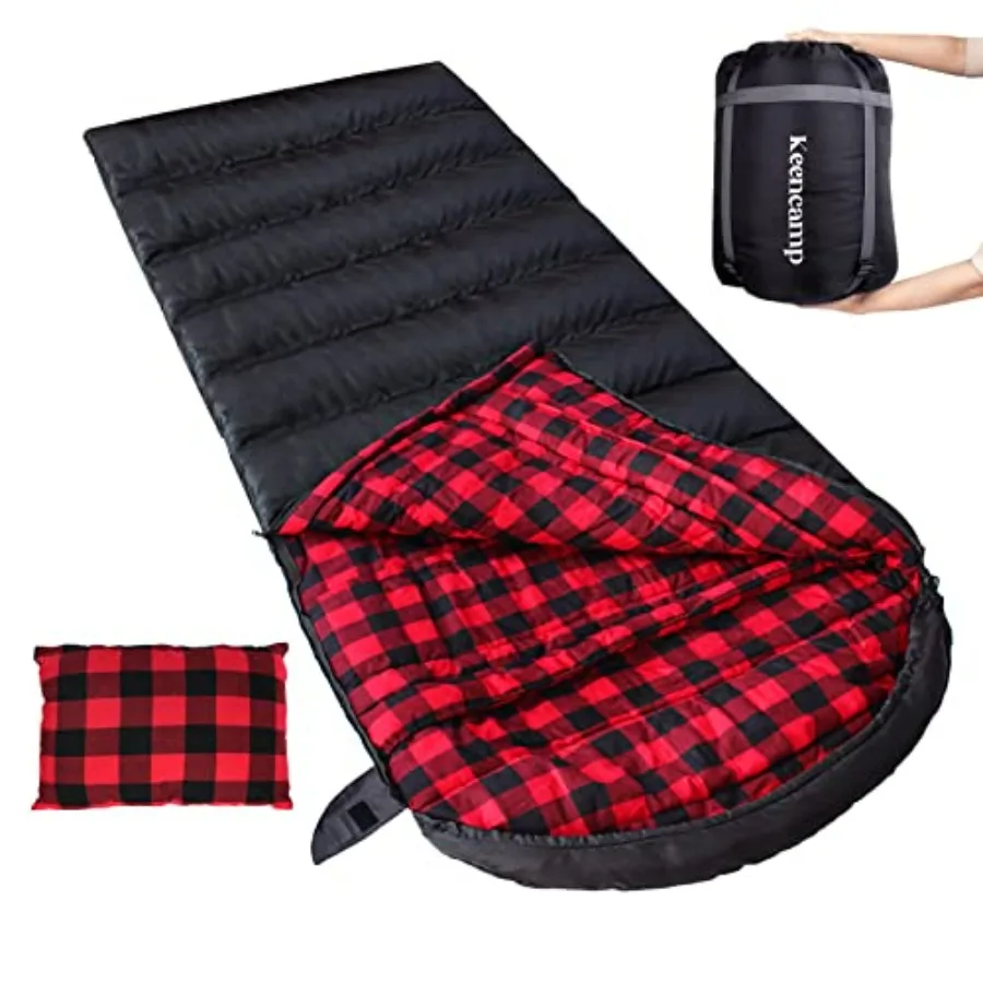 Winter cold weather sleeping bag for adults, cotton flannel, navy blue, 0-degree rated, XXL size, 4-season use, includes pillow
Winter cold weather sleeping bag for adults, cotton flannel, navy blue, 0-degree rated, XXL size, 4-season use, includes pillow