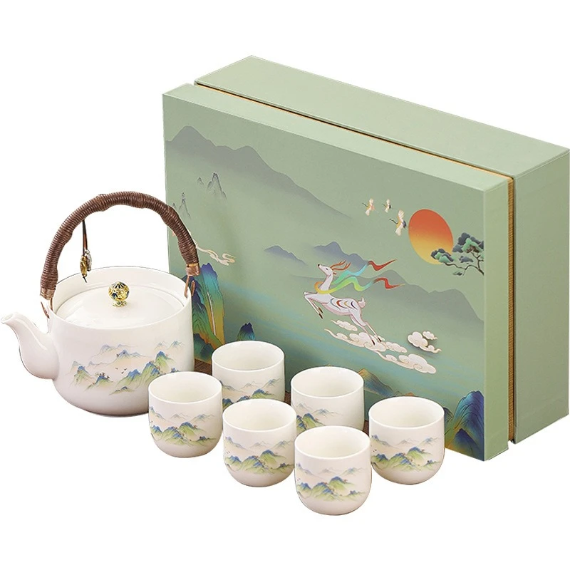 Керамический бытовой чайный сервиз, чайник для заваривания, сухой нефритовый белый фарфор, охлаждающий чайник большой емкости, горшок с лучом
Керамический бытовой чайный сервиз, чайник для заваривания, сухой нефритовый белый фарфор, охлаждающий чайник большой емкости, горшок с лучом