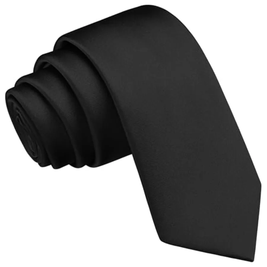 Branduce 2.4" 6cm Mens Solid Skinny Satin Tie Pure Color Slim Necktie for Business and Wedding
Branduce 2.4" 6cm Mens Solid Skinny Satin Tie Pure Color Slim Necktie for Business and Wedding