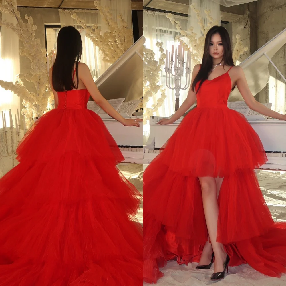 Customized Exquisite Red Tulle Evening Dress Classic V-Neck Sleeveless Homecoming Dresses Luxury Court Train Vestido D
Customized Exquisite Red Tulle Evening Dress Classic V-Neck Sleeveless Homecoming Dresses Luxury Court Train Vestido D