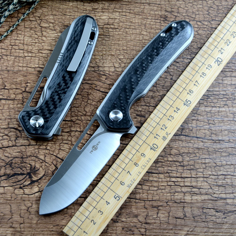 TWOSUN Pocket Knife M390 Satin Blade Black Carbon Fiber Titanium Handle Outdoor Camping Hunting Tool TS380
TWOSUN Pocket Knife M390 Satin Blade Black Carbon Fiber Titanium Handle Outdoor Camping Hunting Tool TS380