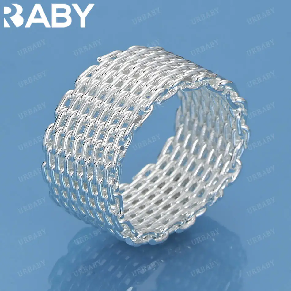 URBABY 925 Sterling Silver Size 6-10 Braided Wide Ring For Women Men Fashion Jewelry Charm Grace Wedding Engagement Accessories
URBABY 925 Sterling Silver Size 6-10 Braided Wide Ring For Women Men Fashion Jewelry Charm Grace Wedding Engagement Accessories