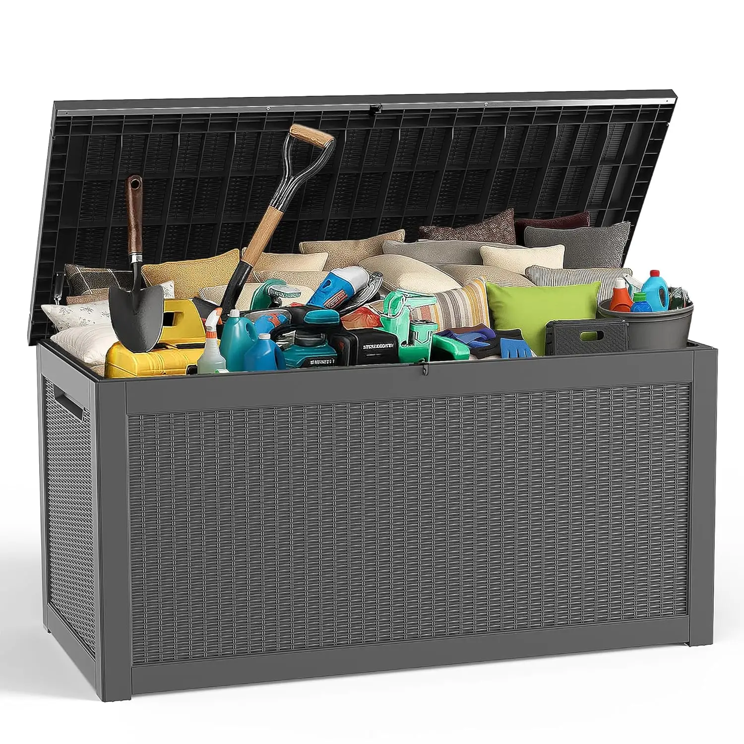 Outdoor Storage Housing Deck Box - Waterproof Patio Furniture, Garden Tools, Cushions, Pool Accessories Storage, Customized
Outdoor Storage Housing Deck Box - Waterproof Patio Furniture, Garden Tools, Cushions, Pool Accessories Storage, Customized