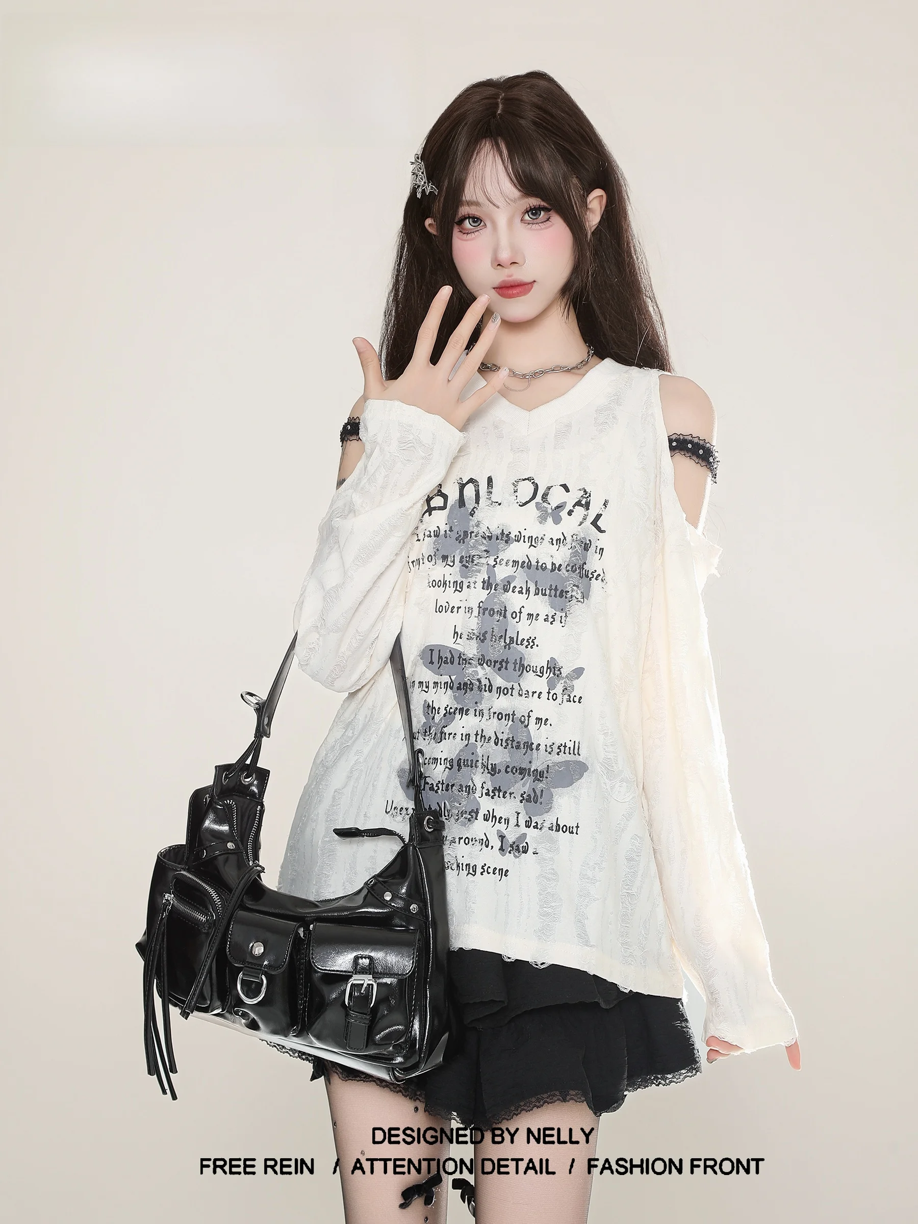 American Style Sweet Cool Shoulder Bared Knitted Top T Shirt Cover up Women's Base Layer Hot Girl Top Casual Loose Fit Long S...
American Style Sweet Cool Shoulder Bared Knitted Top T Shirt Cover up Women's Base Layer Hot Girl Top Casual Loose Fit Long S...