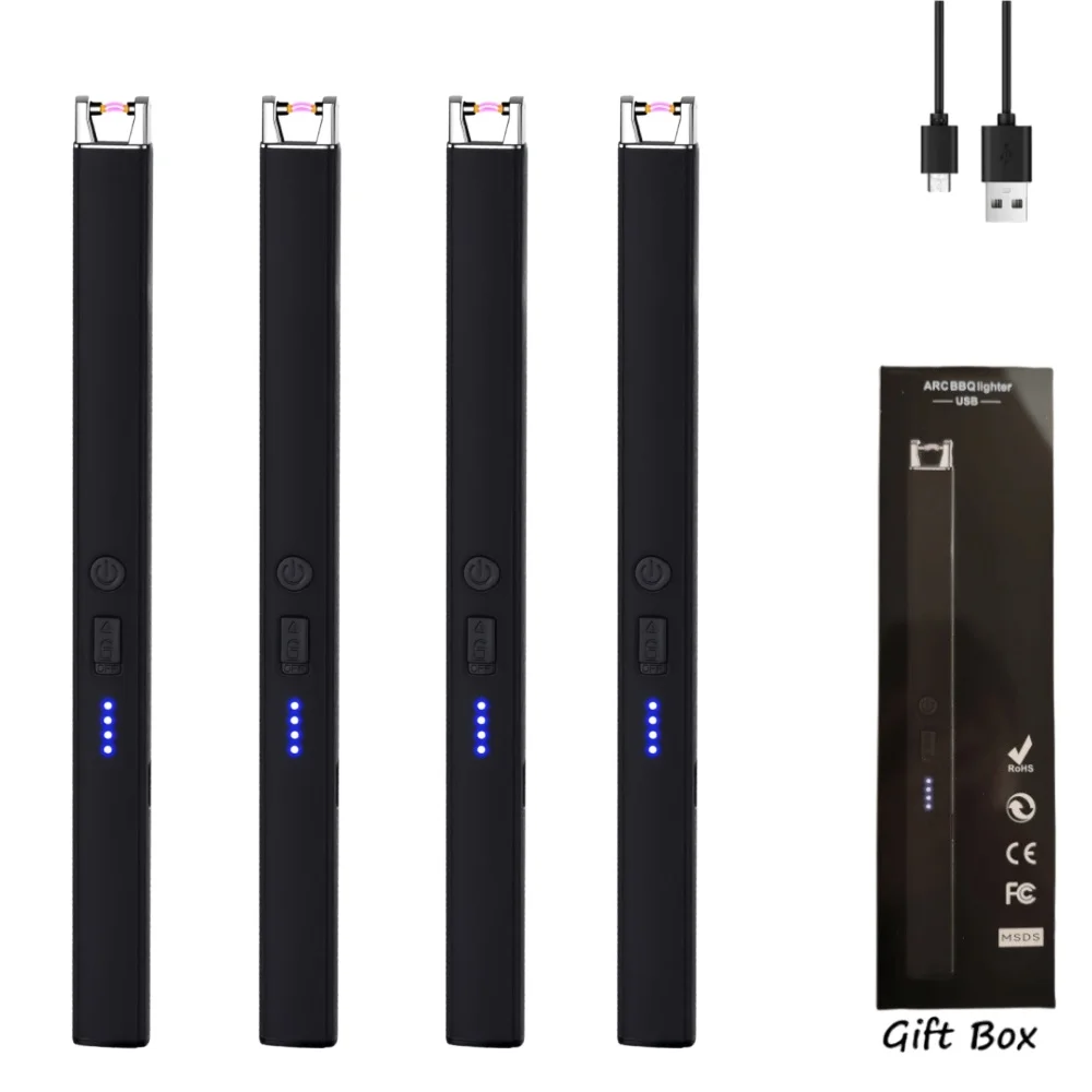 4PCS Plasma Candle Lighters Windproof Flameless Electric Lighter LED Power Display Safety Switch USB-C Rechargeable Camping BBQ
4PCS Plasma Candle Lighters Windproof Flameless Electric Lighter LED Power Display Safety Switch USB-C Rechargeable Camping BBQ