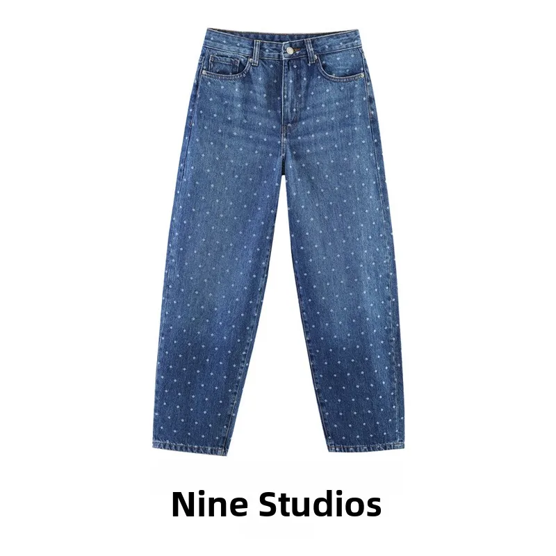 Fashionable Polka Dot Slim Fit mid Waist Cone Shaped Jeans Long Trousers for Women Summer Season Natural Waist Denim Fabric
Fashionable Polka Dot Slim Fit mid Waist Cone Shaped Jeans Long Trousers for Women Summer Season Natural Waist Denim Fabric