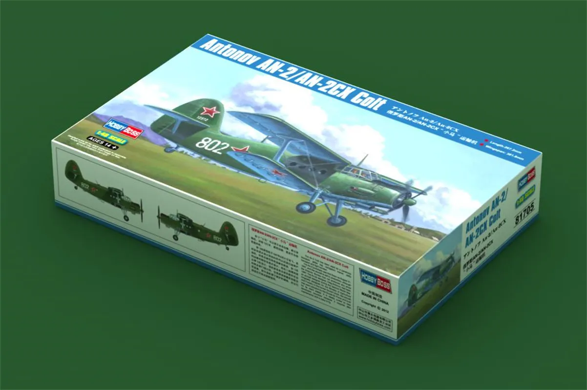 HobbyBoss масштаб 1/48 Antonov AN-2/AN-2CX Colt пластиковая модель военного самолета в сборе # 81705 
HobbyBoss масштаб 1/48 Antonov AN-2/AN-2CX Colt пластиковая модель военного самолета в сборе # 81705
