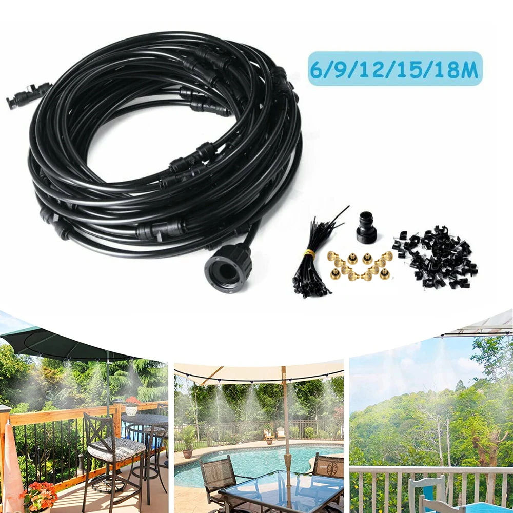 6/9/12/15/18m Misting Cooling System Water Tap Low Pressure Fan Cooler for Garden Patio Greenhouse and Trampoline
6/9/12/15/18m Misting Cooling System Water Tap Low Pressure Fan Cooler for Garden Patio Greenhouse and Trampoline