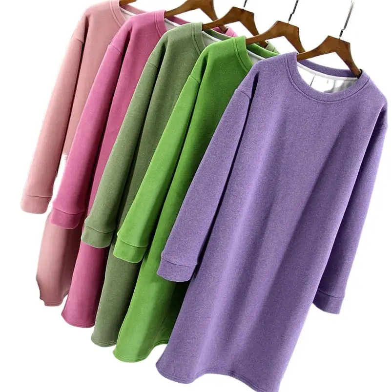 Vintage Loose Casual Sweater Dress Women Long Sleeve Thicken Warm Pullover Midi Dress 2024 Winter Female Simple Vestidos
Vintage Loose Casual Sweater Dress Women Long Sleeve Thicken Warm Pullover Midi Dress 2024 Winter Female Simple Vestidos