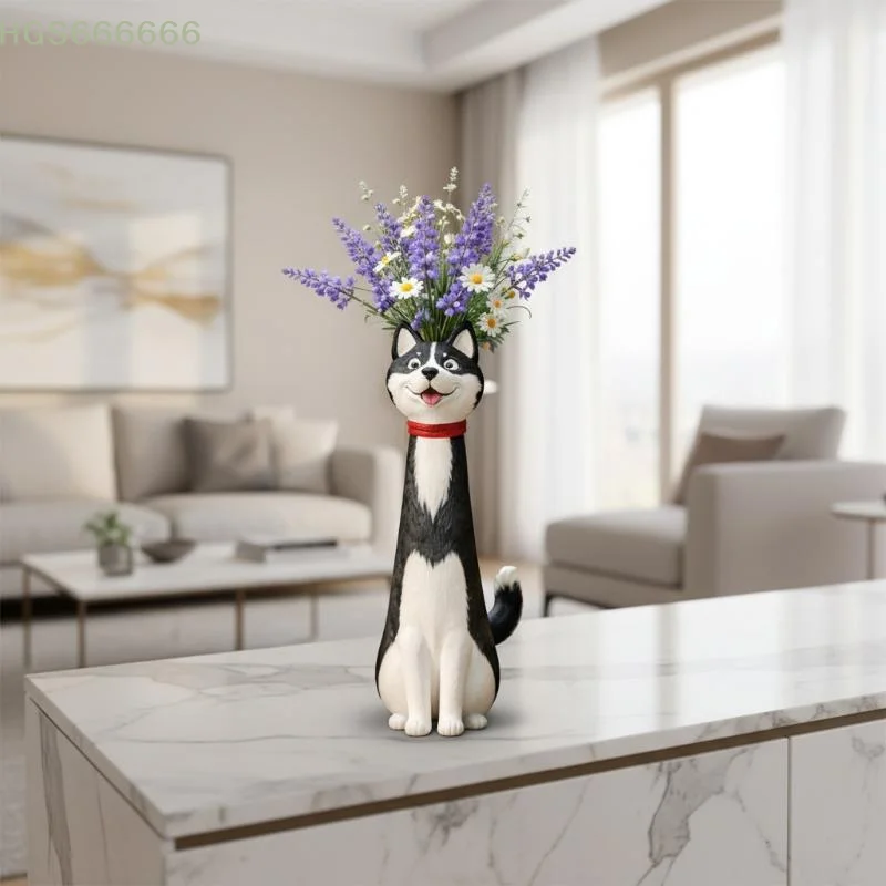 Cute Dog Shaped Resin Flower Vase Whimsical Decorative Ornament Durable Non-Toxic for Home Desktop Shelf Decor Housewarming Gift
Cute Dog Shaped Resin Flower Vase Whimsical Decorative Ornament Durable Non-Toxic for Home Desktop Shelf Decor Housewarming Gift
