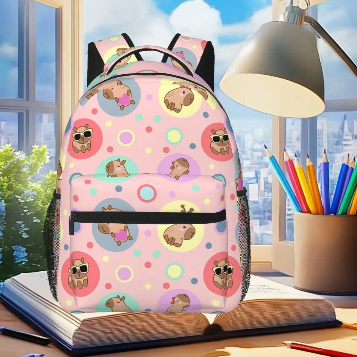 Cute Capybara Pattern Cartoon Backpack Student Boys Girls BookBag Kids School Bag Computer Shoulder Bags for Men Women
Cute Capybara Pattern Cartoon Backpack Student Boys Girls BookBag Kids School Bag Computer Shoulder Bags for Men Women