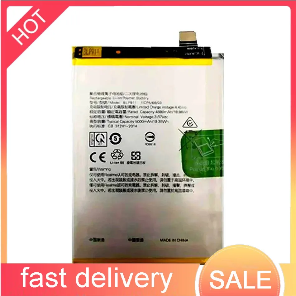 Mobile Phone Battery BLP911 5000mAh For Oppo Realme V25 Realme 9i Realme 9 Pro 9Pro Reno 8 8 Pro
Mobile Phone Battery BLP911 5000mAh For Oppo Realme V25 Realme 9i Realme 9 Pro 9Pro Reno 8 8 Pro