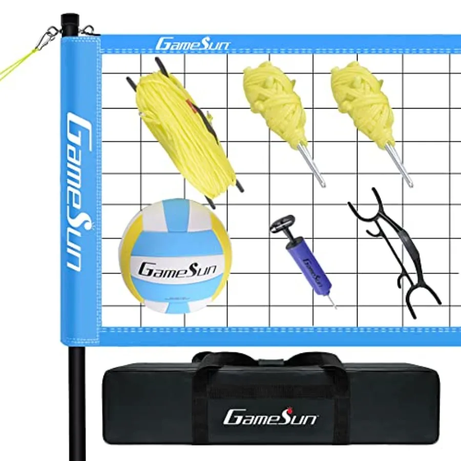 Portable Volleyball Net Set System-Portable Volleyball Set for Backyard with Professional Volleyball Net Wrap Yarn Volleyball a
Portable Volleyball Net Set System-Portable Volleyball Set for Backyard with Professional Volleyball Net Wrap Yarn Volleyball a