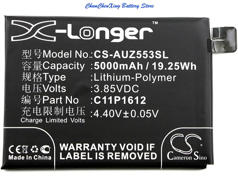 Cameron Sino 5000mAh Battery C11P1612 for Asus ZE553KL, ZenFone 3 Zoom, ZenFone 3 Zoom Dual SIM LTE, Zenfone 3 Zoom S
Cameron Sino 5000mAh Battery C11P1612 for Asus ZE553KL, ZenFone 3 Zoom, ZenFone 3 Zoom Dual SIM LTE, Zenfone 3 Zoom S