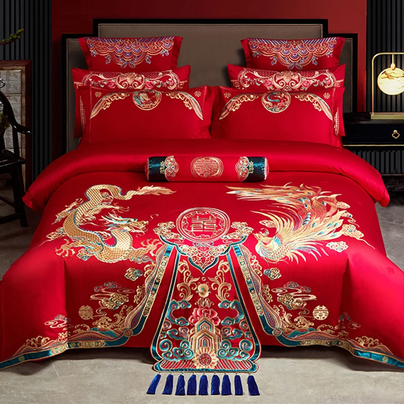 100/140CT Long-staple cotton Chinese-style wedding festive 4-pcs duvet cover set a witness to marriage and love, home decoration
100/140CT Long-staple cotton Chinese-style wedding festive 4-pcs duvet cover set a witness to marriage and love, home decoration