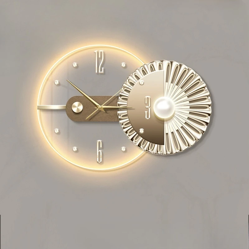 Light luxury decorative wall lamp round wall clock, creative remote control, fashionable atmosphere, modern simplicity
Light luxury decorative wall lamp round wall clock, creative remote control, fashionable atmosphere, modern simplicity