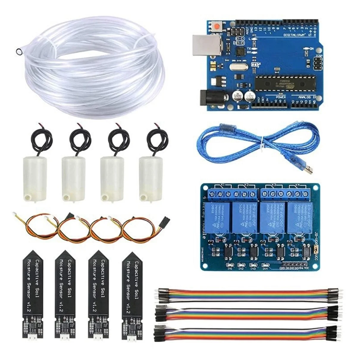 4-Way Auto Watering DIY Kit with Motherboard for UNO R3 4-Way Relay Auto Watering Garden Flower Kit
4-Way Auto Watering DIY Kit with Motherboard for UNO R3 4-Way Relay Auto Watering Garden Flower Kit