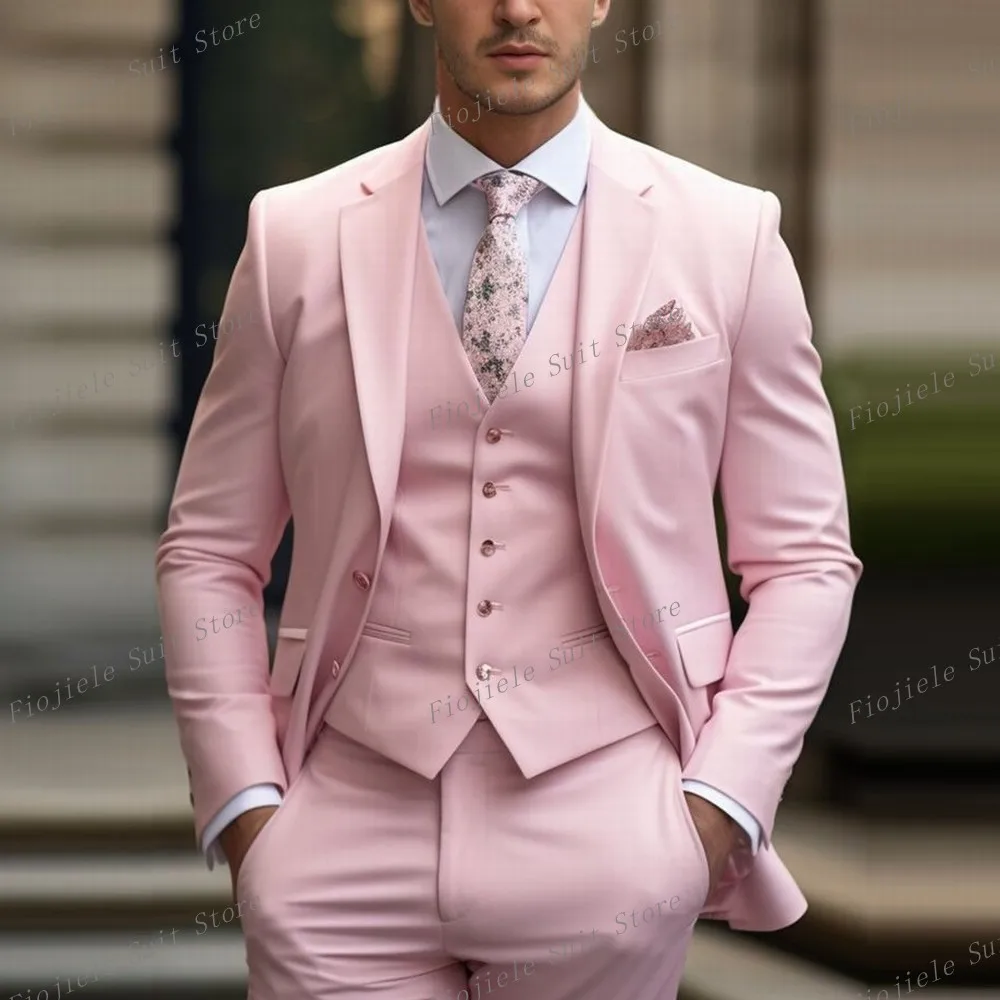 New Style Pink Men Suit Business Prom Party Groom Groomsman Wedding Formal Occasion Tuxedos 3 Piece Set Jacket Vest Pants
New Style Pink Men Suit Business Prom Party Groom Groomsman Wedding Formal Occasion Tuxedos 3 Piece Set Jacket Vest Pants