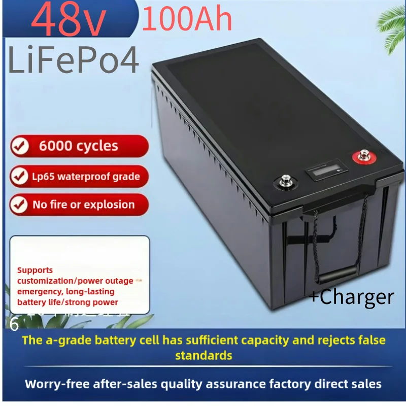48V 100Ah Lithium Iron Phosphate Battery with BMS for Solar Energy Storage Scooter Tricycle Golf Cart Charger 10A LiFePO4
48V 100Ah Lithium Iron Phosphate Battery with BMS for Solar Energy Storage Scooter Tricycle Golf Cart Charger 10A LiFePO4