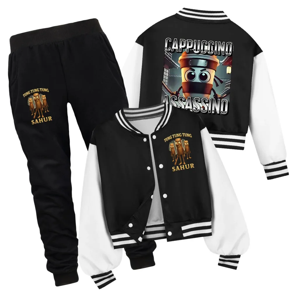 Baby Girls Cappuccino Assassino Baseball Hoodie + Pants Boys Children Tung Sahur Clothes Kids Tracksuit Sweatshirt Sport Suit
Baby Girls Cappuccino Assassino Baseball Hoodie + Pants Boys Children Tung Sahur Clothes Kids Tracksuit Sweatshirt Sport Suit