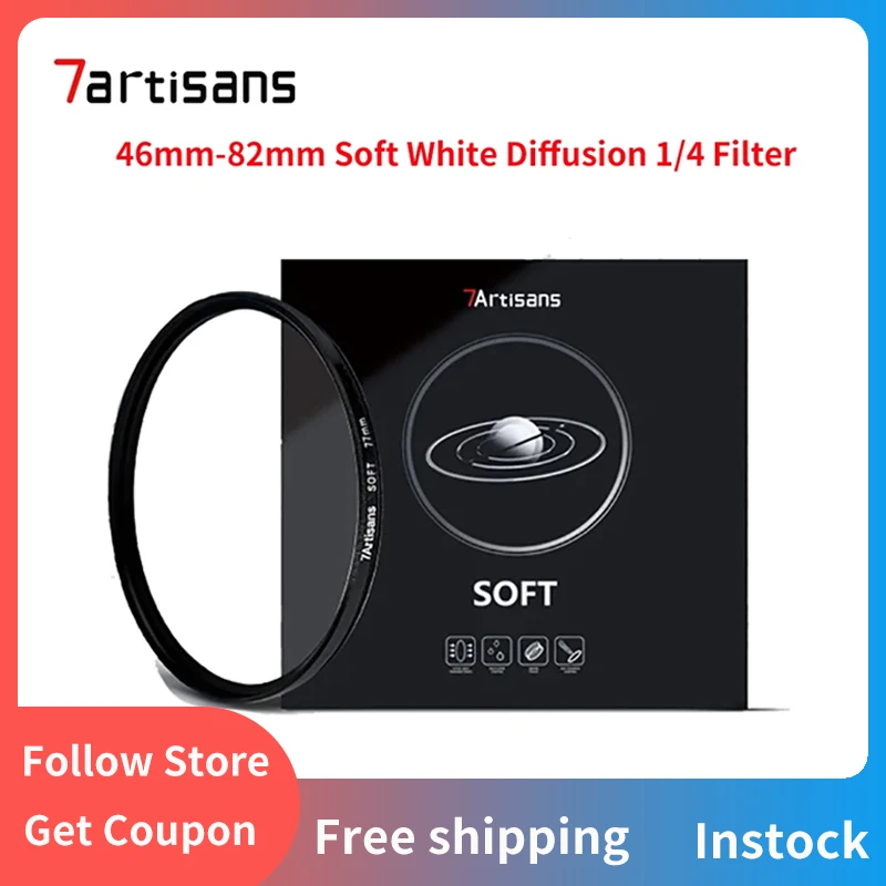 7artisans 46mm-82mm Soft White Circular Diffusion 1/4 Filter Mist Dreamy Cinematic Effect Filter for Video/Portrait Photography
7artisans 46mm-82mm Soft White Circular Diffusion 1/4 Filter Mist Dreamy Cinematic Effect Filter for Video/Portrait Photography