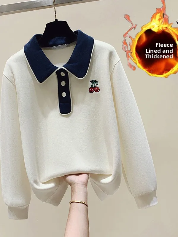Korean Style Fleece Lined Thickened Doll Collar Sweatshirt for Middle And High School Girls Spring Autumn Winter New Arrival
Korean Style Fleece Lined Thickened Doll Collar Sweatshirt for Middle And High School Girls Spring Autumn Winter New Arrival