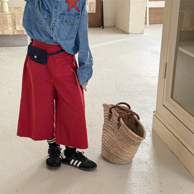 2025 Spring New Girls Loose Wide Leg Pants Solid Children Casual Pants Cotton Baby Girl Harem Pants Fashion Kids Trousers
2025 Spring New Girls Loose Wide Leg Pants Solid Children Casual Pants Cotton Baby Girl Harem Pants Fashion Kids Trousers