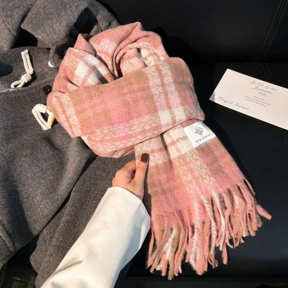 New Warm Winter Plaid Scarf Rose Pink Thickened Shawl Wrap Elegant Soft Long Tassel Scarves Women
New Warm Winter Plaid Scarf Rose Pink Thickened Shawl Wrap Elegant Soft Long Tassel Scarves Women