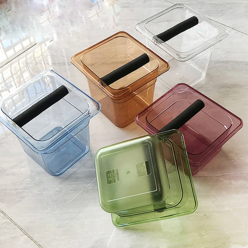 PC Plastic Coffee Knock Colorful Coffee Grounds Container Bucket Espresso Coffee Knock Box Cafe Kitchen Accessories
PC Plastic Coffee Knock Colorful Coffee Grounds Container Bucket Espresso Coffee Knock Box Cafe Kitchen Accessories