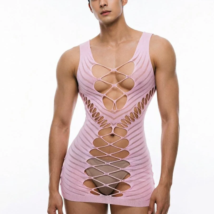 Sissy Night Dress for Fetish Male Underwear Sexy Bodysuits Men's Lingerie Hollow Out Fishnet Sleepwear Ropa Interior Hombres
Sissy Night Dress for Fetish Male Underwear Sexy Bodysuits Men's Lingerie Hollow Out Fishnet Sleepwear Ropa Interior Hombres