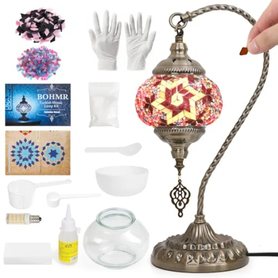 DIY Turkish Mosaic Lamp Kit for AdultsSwan-Neck Stained Glass Lamp Making Kit- Easy Fun No Experience Needed Mosaic Art and Cra
DIY Turkish Mosaic Lamp Kit for AdultsSwan-Neck Stained Glass Lamp Making Kit- Easy Fun No Experience Needed Mosaic Art and Cra