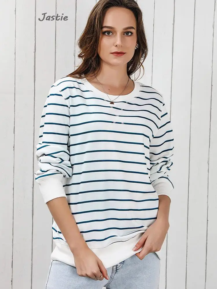 2024 Spring And Autumn New Style Striped Long-sleeve Tops For Women Fashion Street Casual Loose Pullover Round Neck Knit Tops
2024 Spring And Autumn New Style Striped Long-sleeve Tops For Women Fashion Street Casual Loose Pullover Round Neck Knit Tops